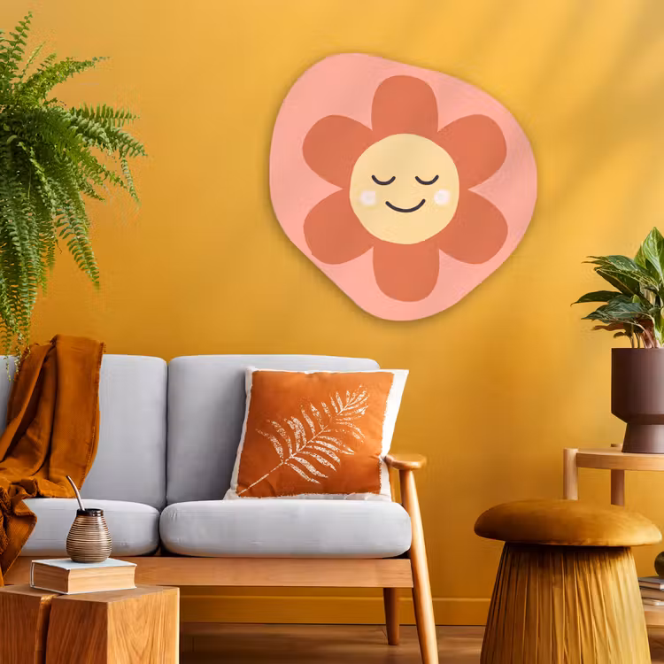 Organic painting - Aluminum -. Flowers - Cartoon - Child - Pink — 3
