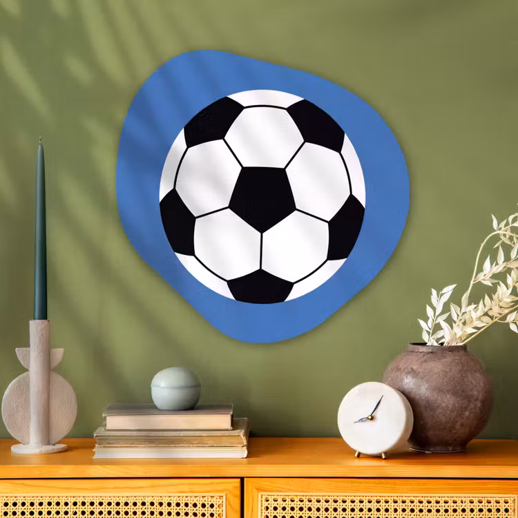Organic painting - Aluminum -. Soccer - Black and White - Sports - Illustration - Blue — 2