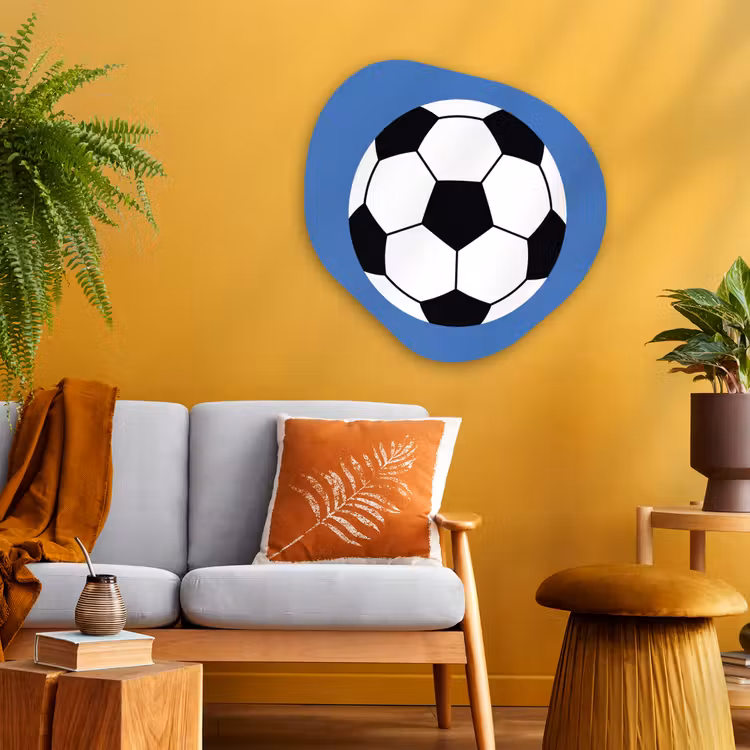 Organic painting - Aluminum -. Soccer - Black and White - Sports - Illustration - Blue — 3