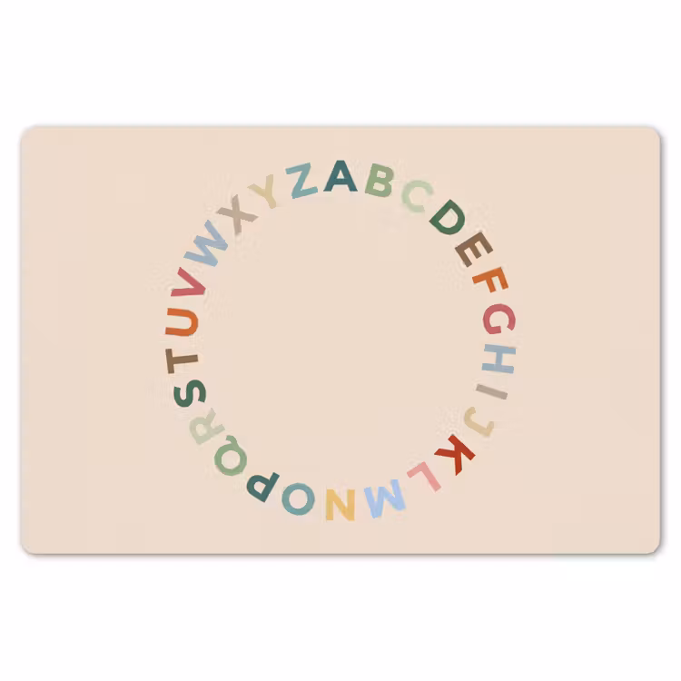 Placemat - 6 pieces - Alphabet - Circle - Educational - Playful - Colorful — 6