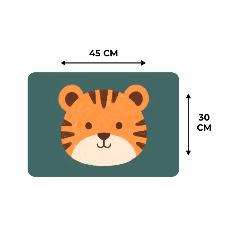 Placemat - 6 pieces - Animals - Head - Orange - Illustration - Modern — 3