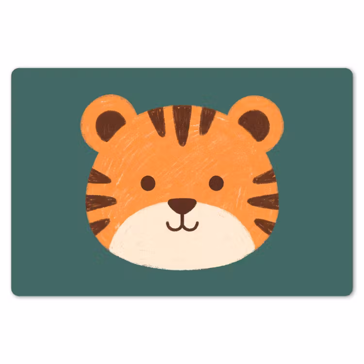 Placemat - 6 pieces - Animals - Head - Orange - Illustration - Modern — 6