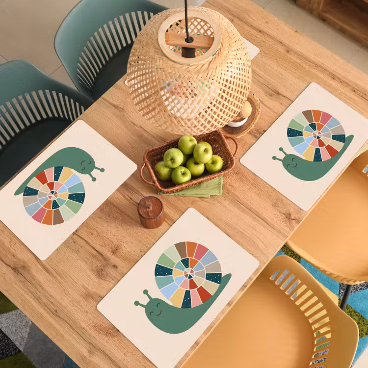 Placemat - 6 pieces - Animals - Snail - Colorful - Illustration — 5