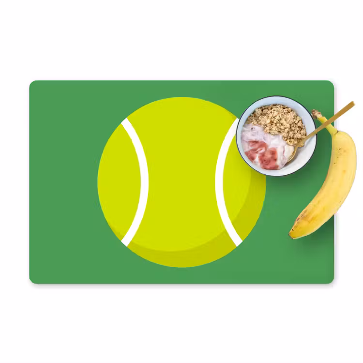 Placemat - 6 pieces - Ball - Yellow - Sports - Green - Illustration — 1