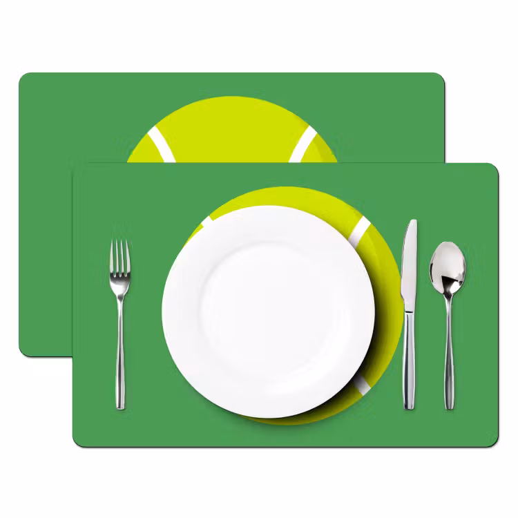 Placemat - 6 pieces - Ball - Yellow - Sports - Green - Illustration — 2