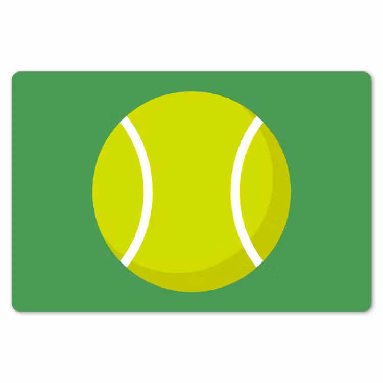 Placemat - 6 pieces - Ball - Yellow - Sports - Green - Illustration — 6