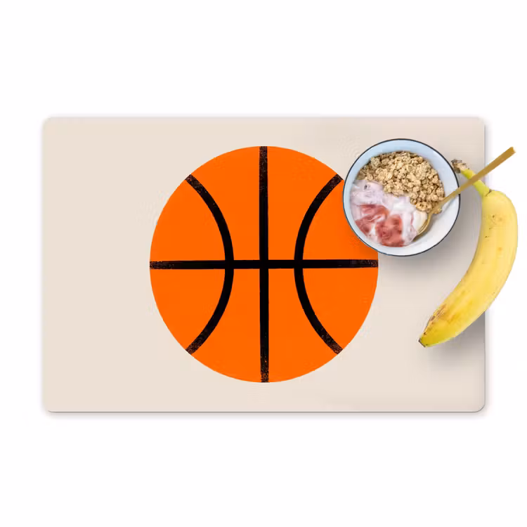 Placemat - 6 pieces - Basketball - Ball - Sports - Illustration - Orange — 1