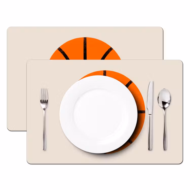 Placemat - 6 pieces - Basketball - Ball - Sports - Illustration - Orange — 2