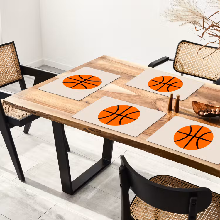 Placemat - 6 pieces - Basketball - Ball - Sports - Illustration - Orange — 4