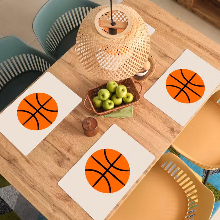 Placemat - 6 pieces - Basketball - Ball - Sports - Illustration - Orange — 5