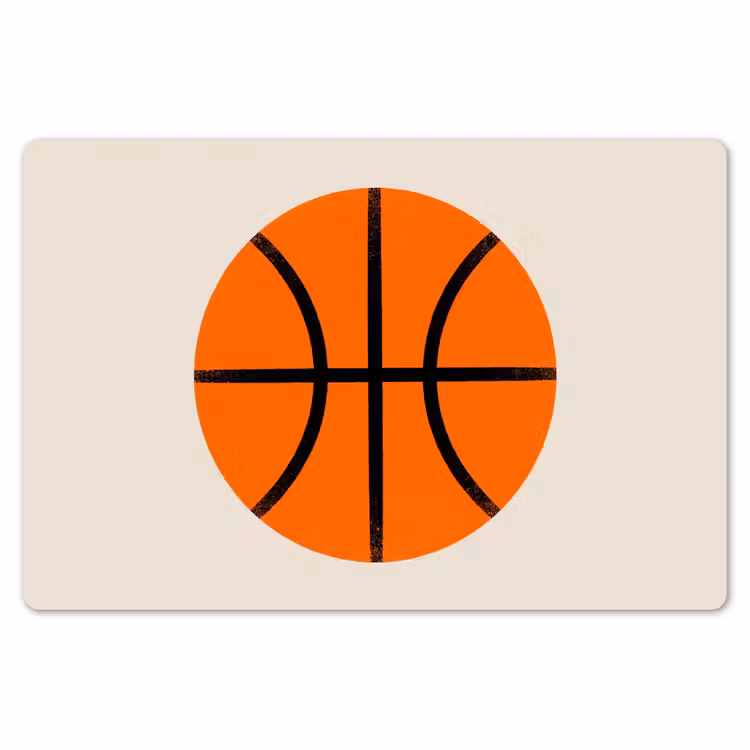 Placemat - 6 pieces - Basketball - Ball - Sports - Illustration - Orange — 6