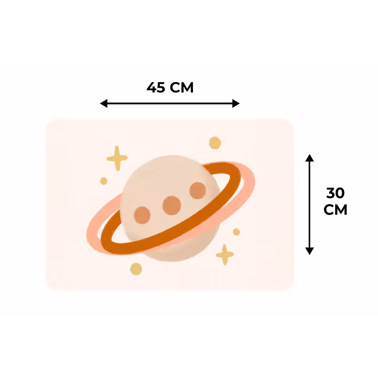 Placemat - 6 pieces - Planet - Rings - Space - Illustration - Beige — 3