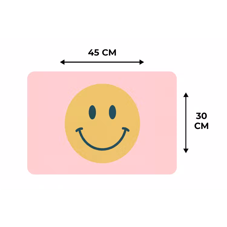 Placemat - 6 pieces - Smiley - Yellow - Pink - Symbol - Minimalist — 3