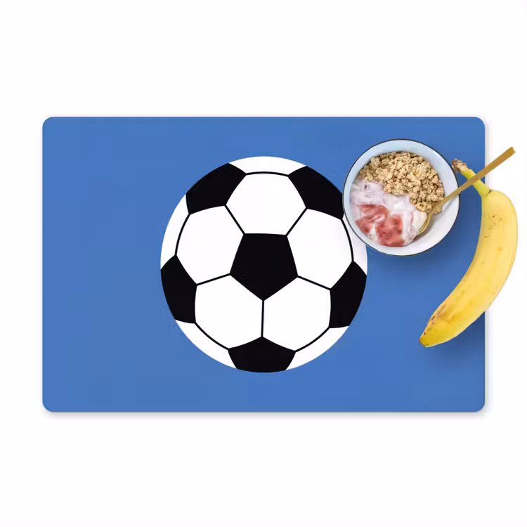 Placemat - 6 pieces - Soccer - Black and White - Sports - Illustration - Blue — 1
