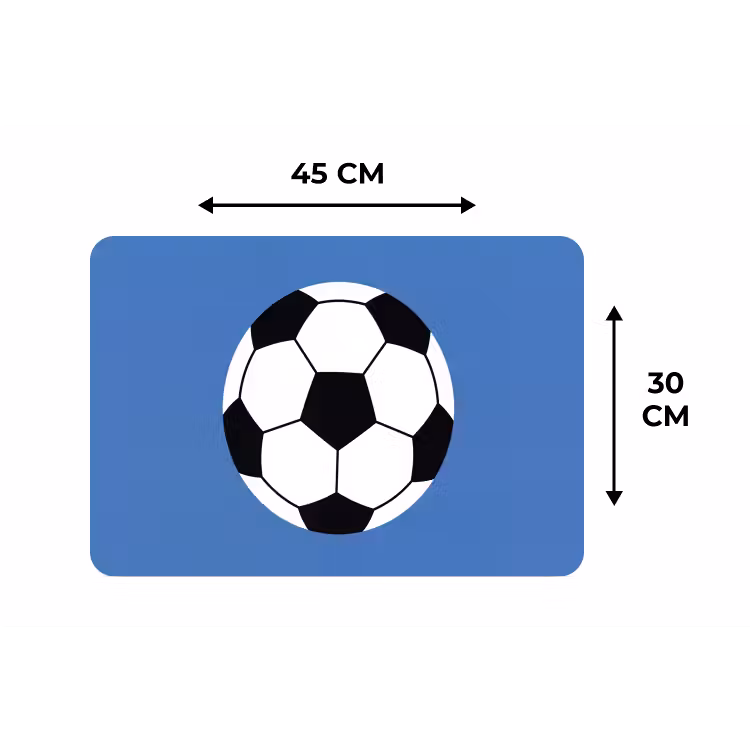 Placemat - 6 pieces - Soccer - Black and White - Sports - Illustration - Blue — 3