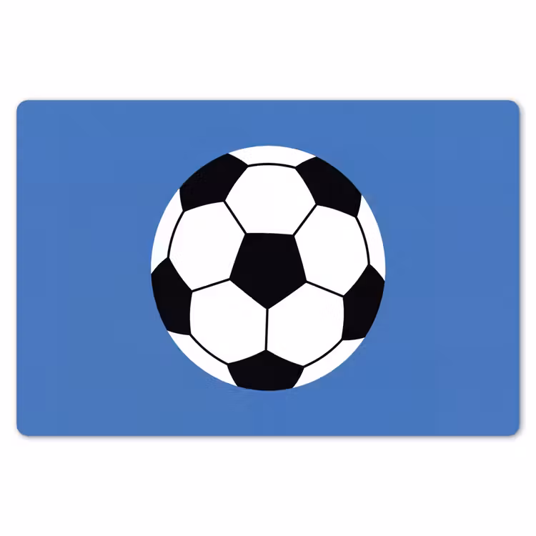 Placemat - 6 pieces - Soccer - Black and White - Sports - Illustration - Blue — 6
