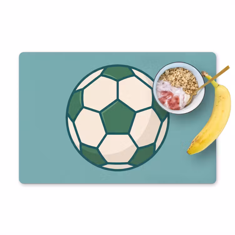 Placemat - 6 pieces - Soccer - Geometric - Sports - Illustration - Blue-green — 1