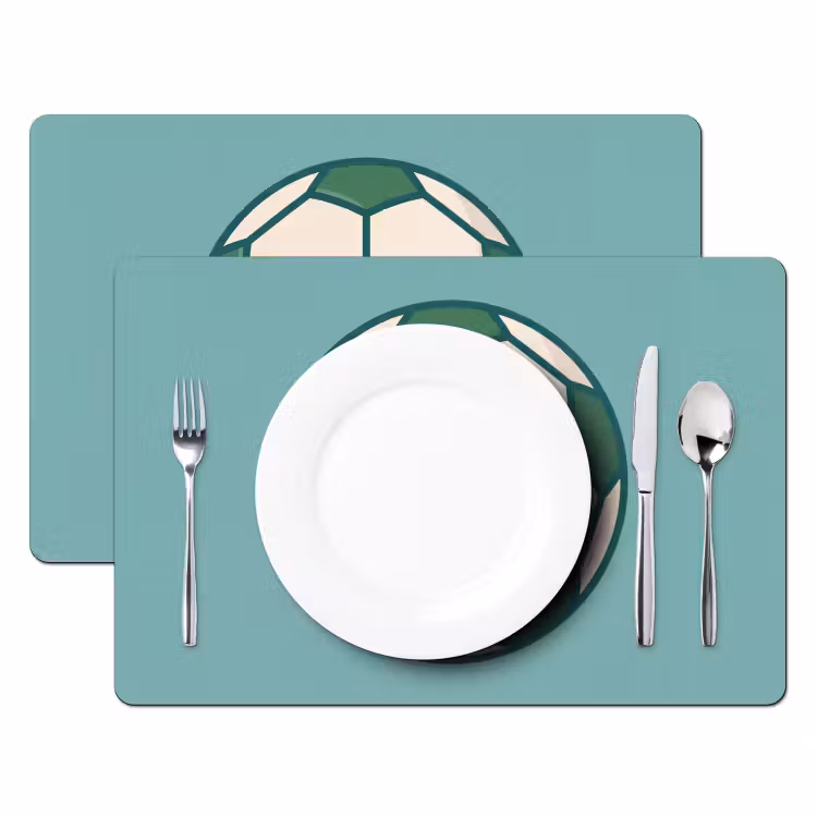 Placemat - 6 pieces - Soccer - Geometric - Sports - Illustration - Blue-green — 2