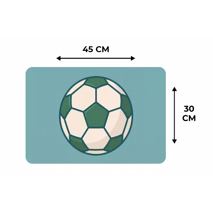 Placemat - 6 pieces - Soccer - Geometric - Sports - Illustration - Blue-green — 3