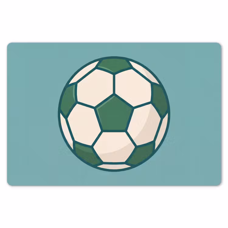 Placemat - 6 pieces - Soccer - Geometric - Sports - Illustration - Blue-green — 6