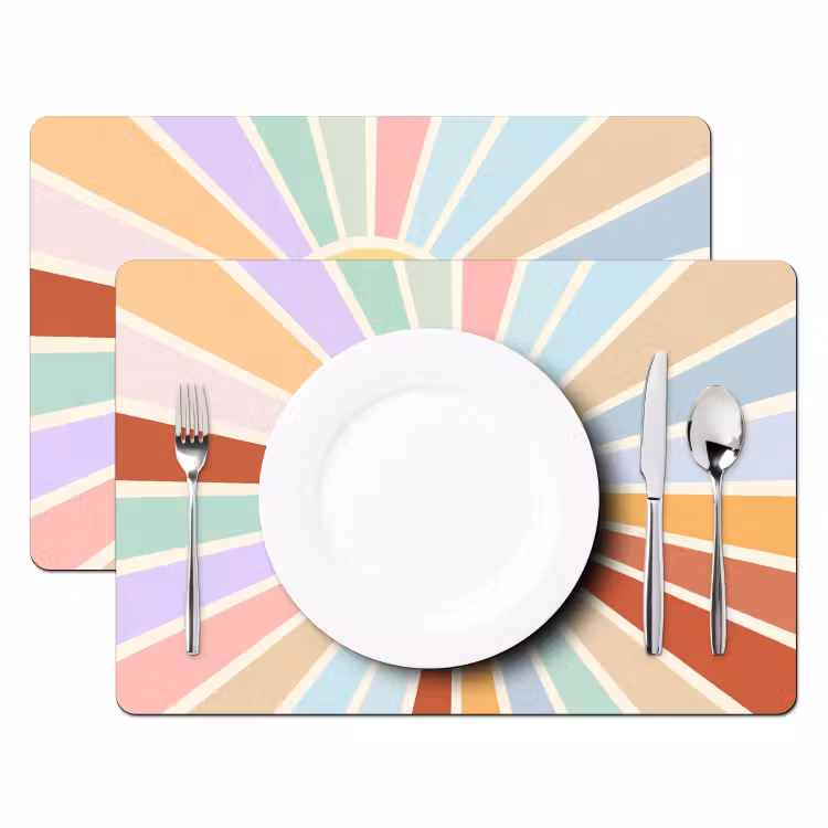 Placemat - 6 pieces - Sun - Rays - Cheerful - Colorful - Abstract — 2