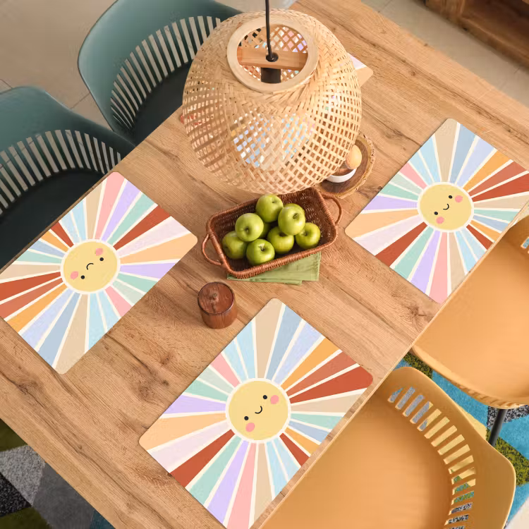 Placemat - 6 pieces - Sun - Rays - Cheerful - Colorful - Abstract — 5
