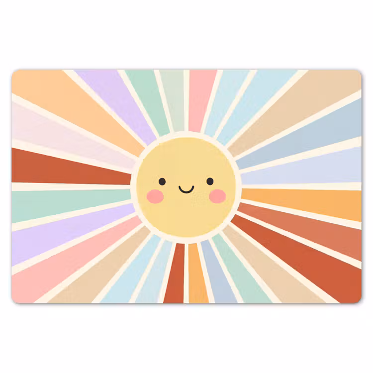 Placemat - 6 pieces - Sun - Rays - Cheerful - Colorful - Abstract — 6