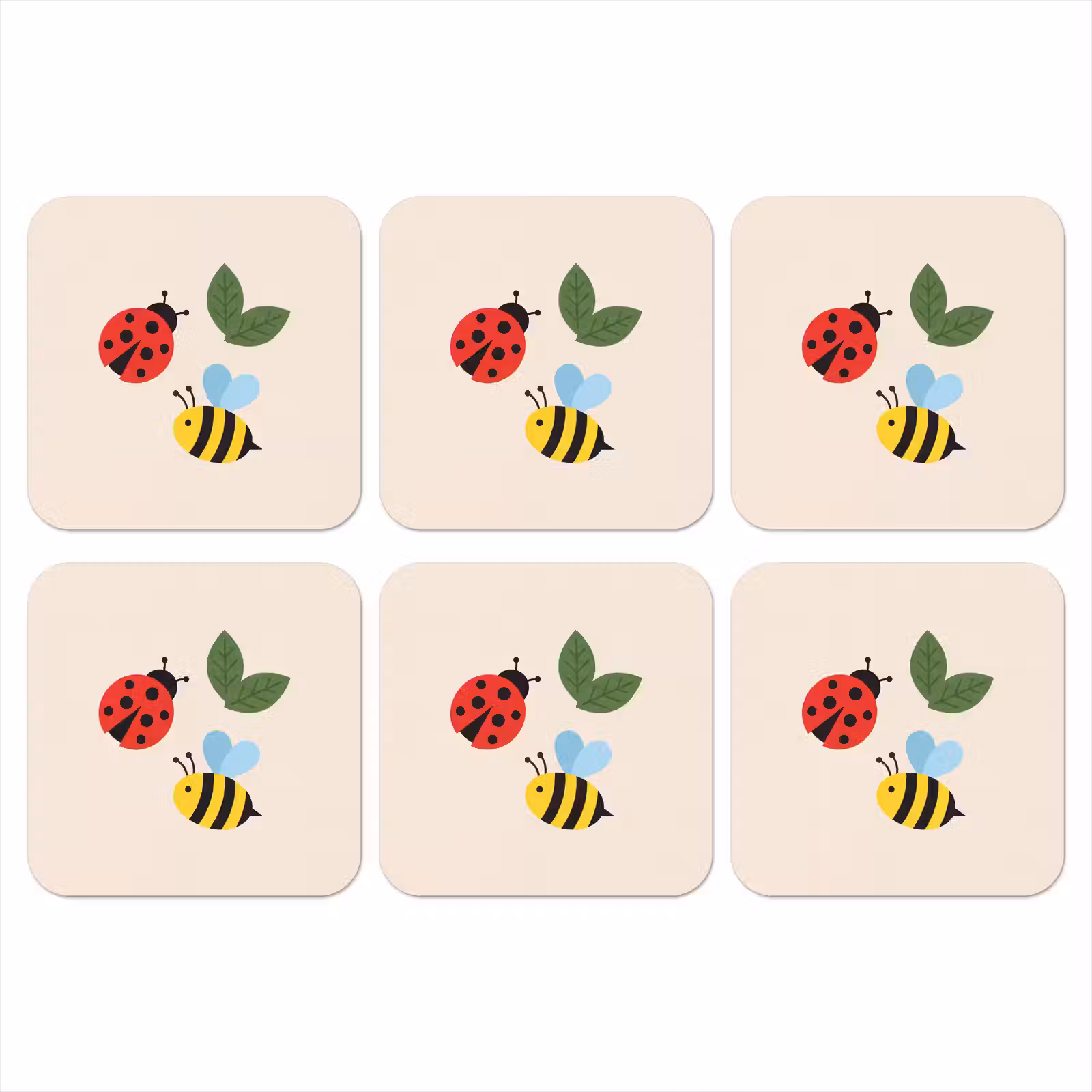 Coaster - Insect - Leaf - Nature - Playful - Illustration — 1