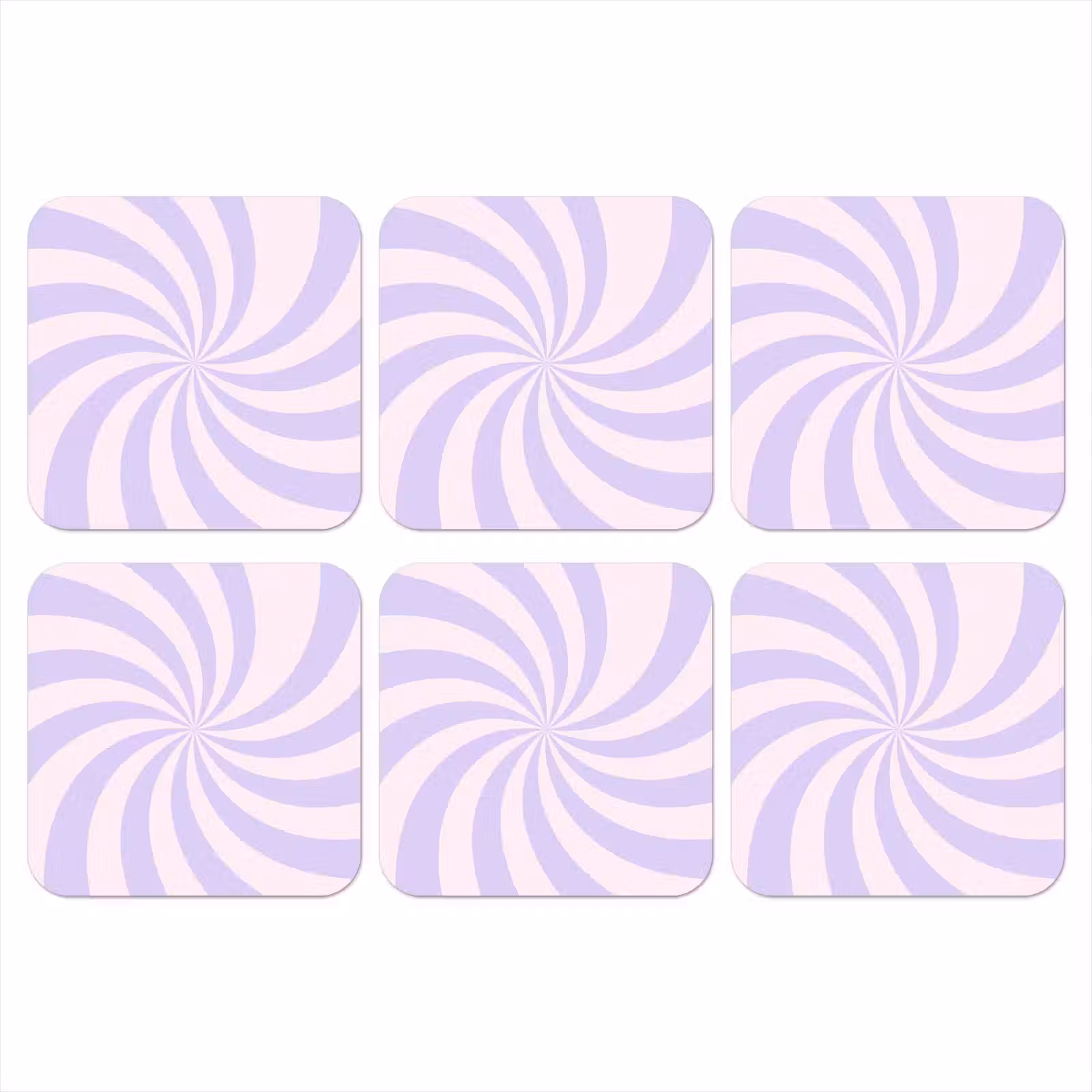 Coaster - Pattern - Spiral - Abstract - Modern - Purple-Pink — 1