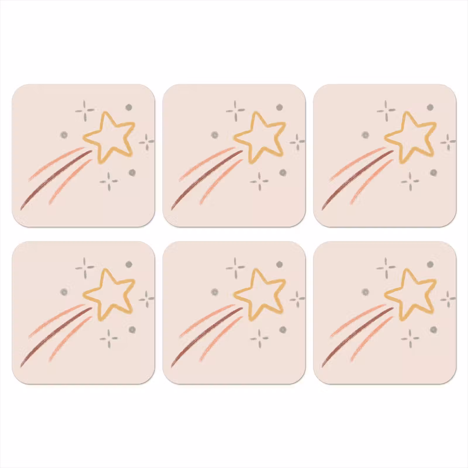 Coaster - Star - Falling - Illustration - Pastel — 1