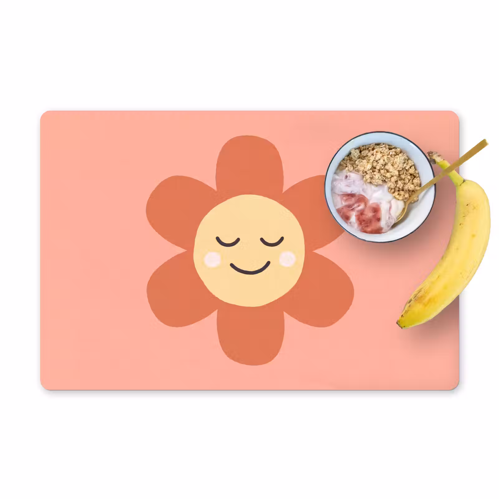 Placemat - 6 pieces - Flowers - Cartoon - Child - Pink — 1