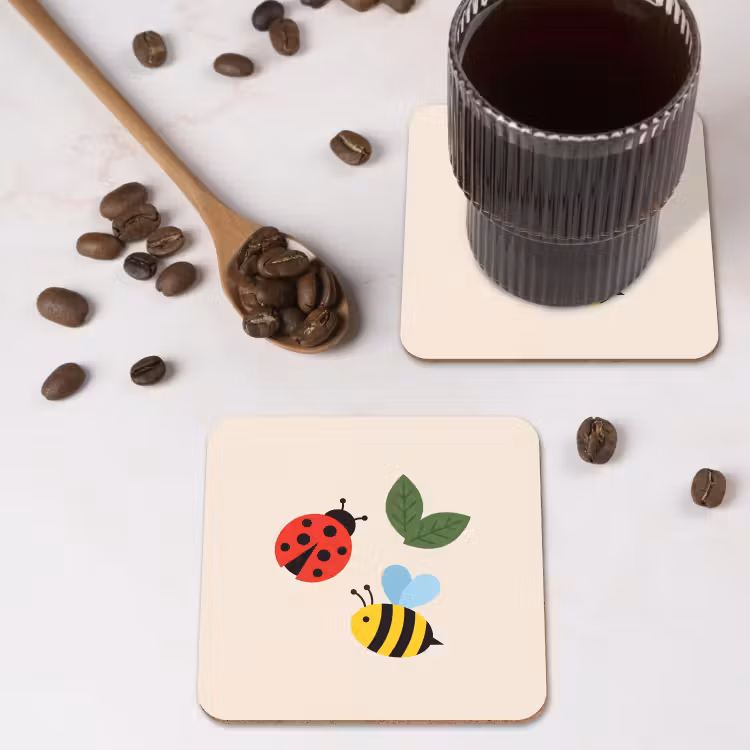 Coaster - Insect - Leaf - Nature - Playful - Illustration — 4