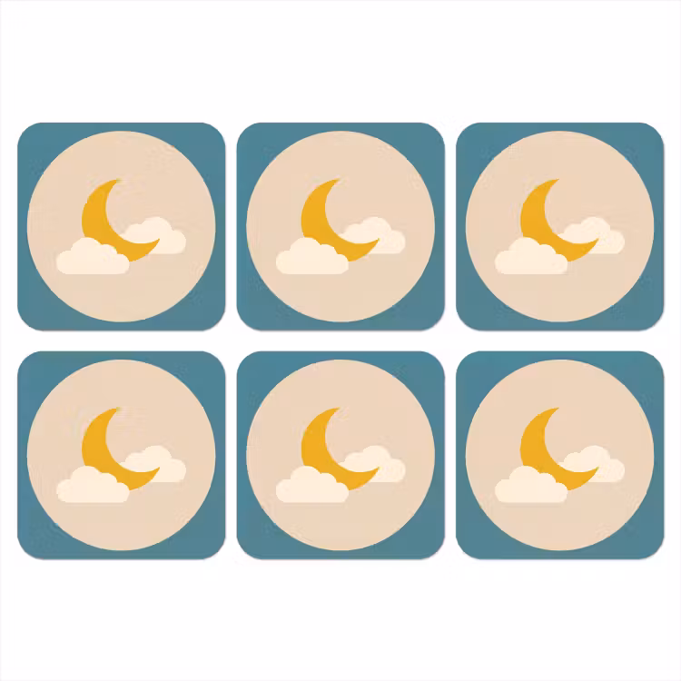 Coaster - Moon - Clouds - Nature - Abstract - Yellow — 1