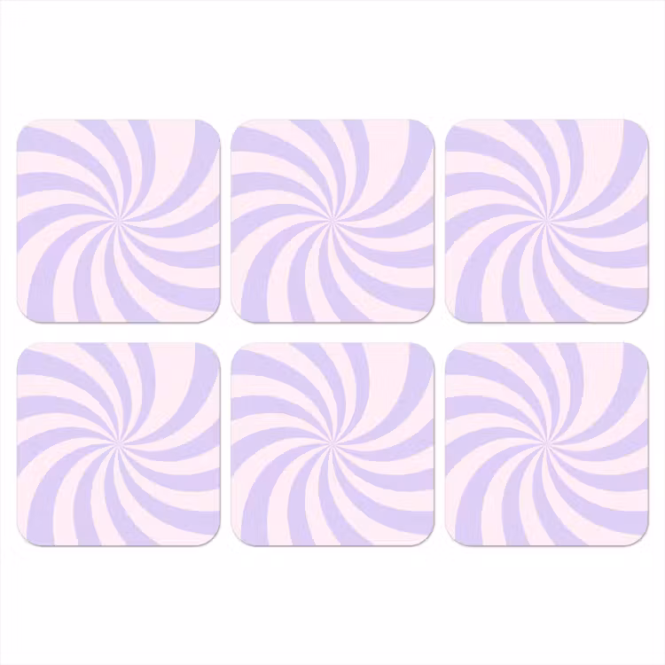 Coaster - Pattern - Spiral - Abstract - Modern - Purple-Pink — 1