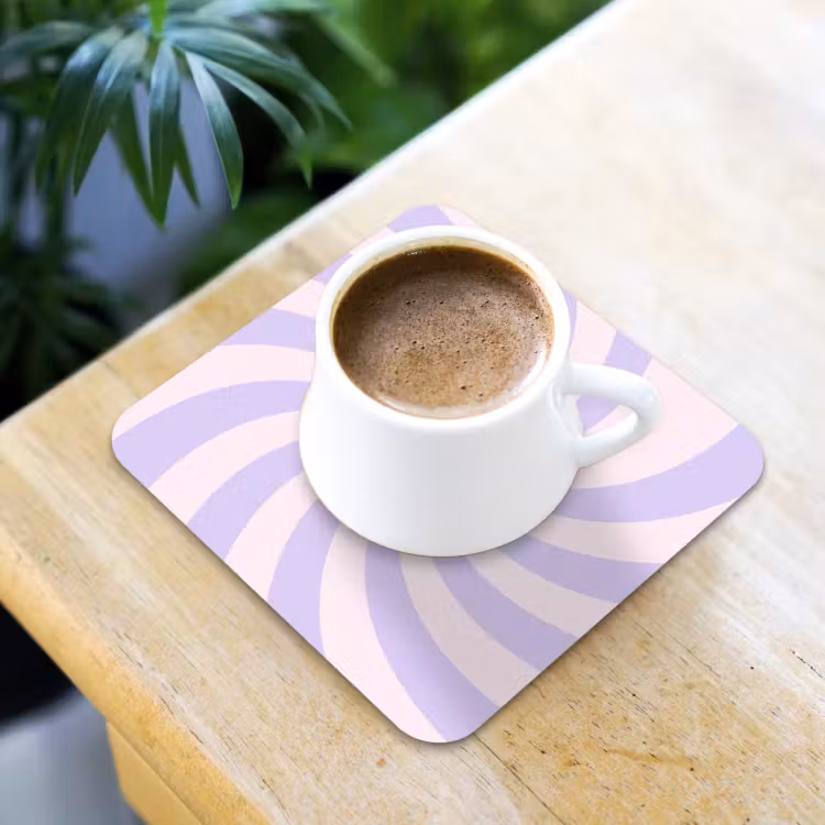 Coaster - Pattern - Spiral - Abstract - Modern - Purple-Pink — 3