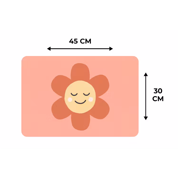 Placemat - 6 pieces - Flowers - Cartoon - Child - Pink — 3
