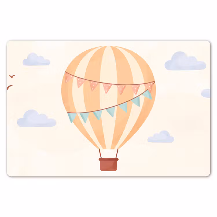 Placemat - 6 pieces - Hot Air Balloon - Clouds - Illustration - Soft - Children's Room — 6