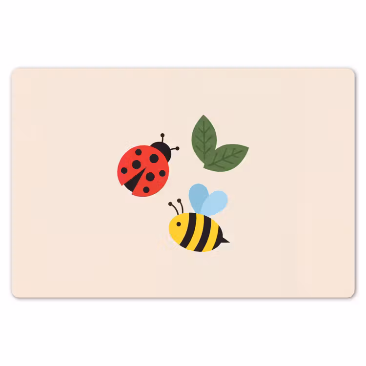 Placemat - 6 pieces - Insect - Leaf - Nature - Playful - Illustration — 6