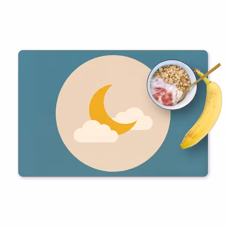 Placemat - 6 pieces - Moon - Clouds - Nature - Abstract - Yellow — 1
