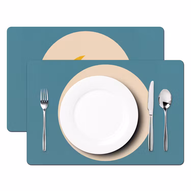 Placemat - 6 pieces - Moon - Clouds - Nature - Abstract - Yellow — 2