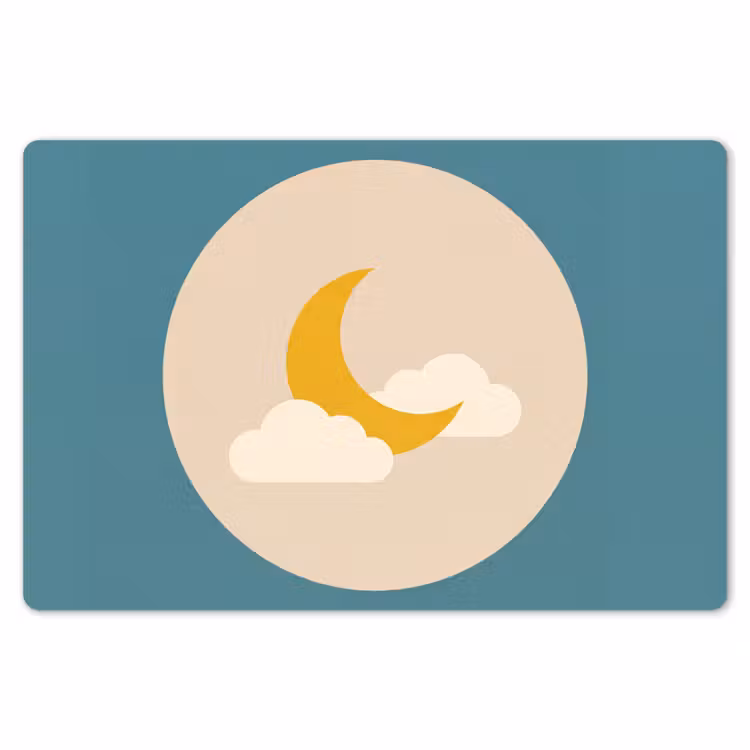 Placemat - 6 pieces - Moon - Clouds - Nature - Abstract - Yellow — 6