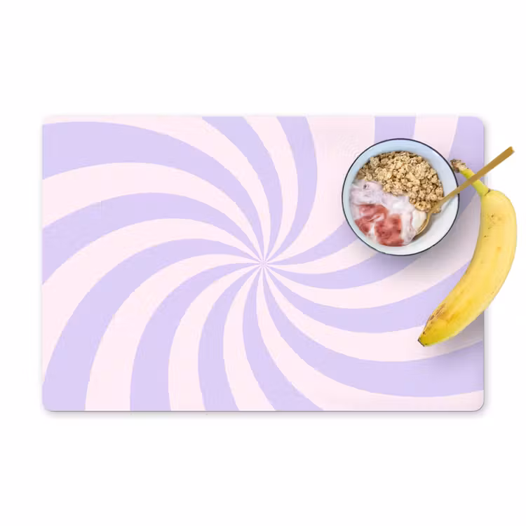 Placemat - 6 pieces - Pattern - Spiral - Abstract - Modern - Purple-Pink — 1