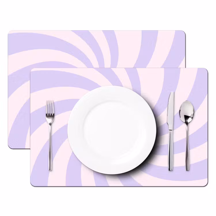 Placemat - 6 pieces - Pattern - Spiral - Abstract - Modern - Purple-Pink — 2