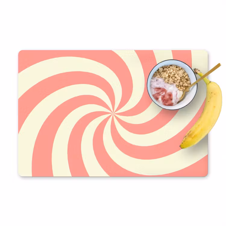Placemat - 6 pieces - Spiral - Pattern - Abstract - Pink - Beige — 1