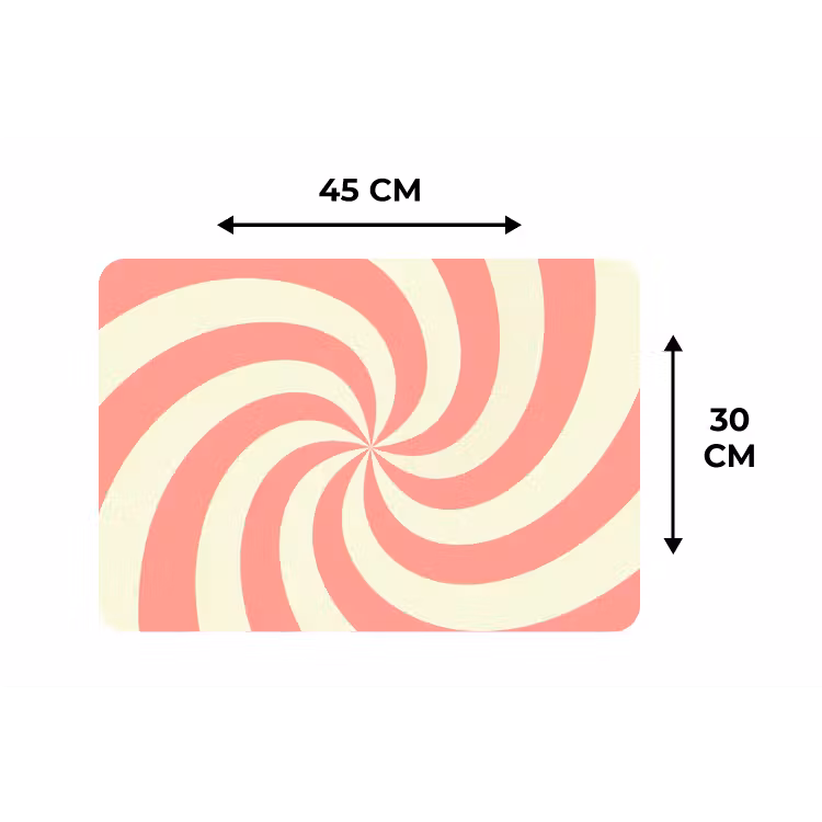 Placemat - 6 pieces - Spiral - Pattern - Abstract - Pink - Beige — 3