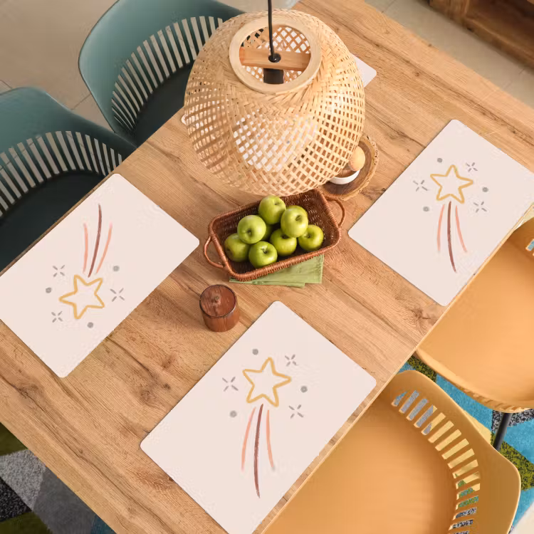 Placemat - 6 pieces - Star - Falling - Illustration - Pastel — 5