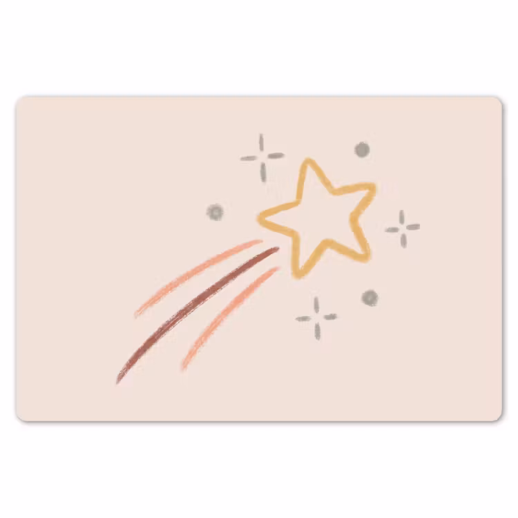 Placemat - 6 pieces - Star - Falling - Illustration - Pastel — 6