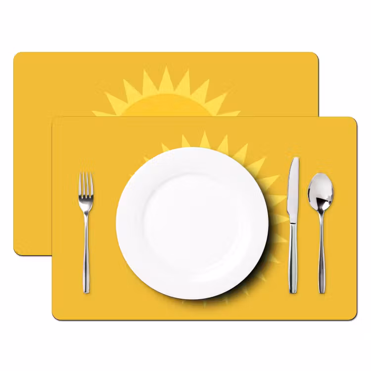 Placemat - 6 pieces - Sun - Face - Summer - Illustration - Yellow — 2