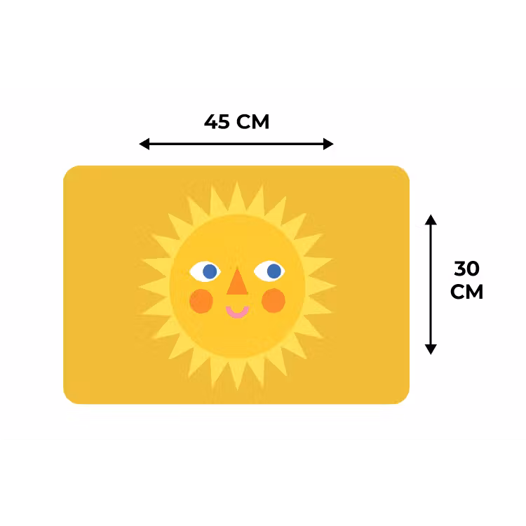 Placemat - 6 pieces - Sun - Face - Summer - Illustration - Yellow — 3