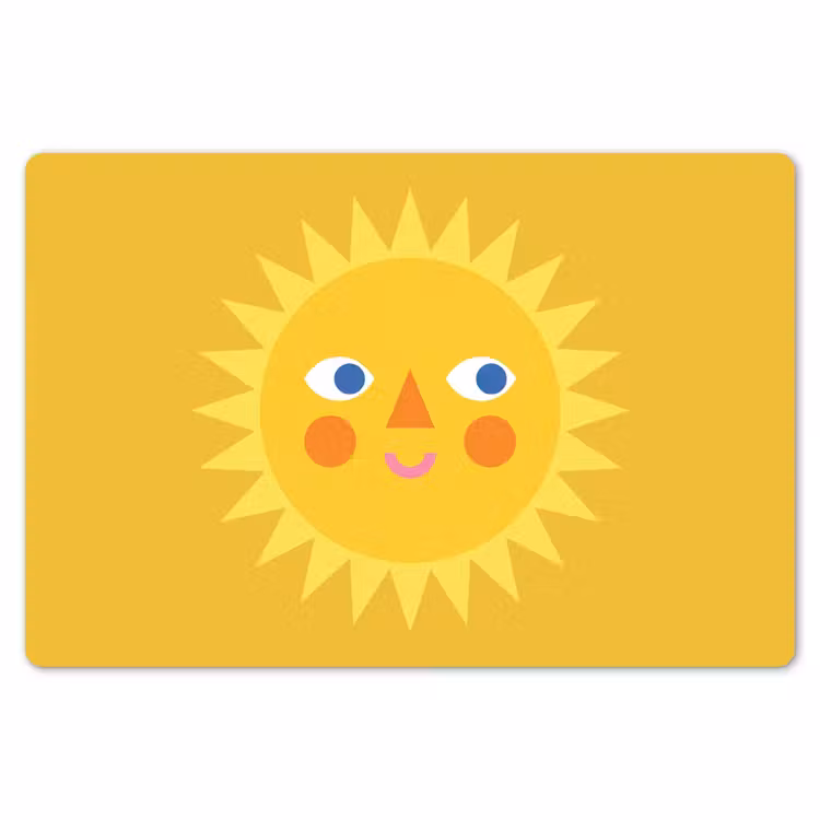 Placemat - 6 pieces - Sun - Face - Summer - Illustration - Yellow — 6